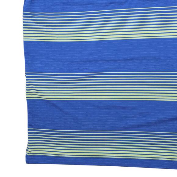 Under Armour Golf Polo Mens XL Blue Green Stripes Loose Fit Heatgear Performance - Picture 11 of 12
